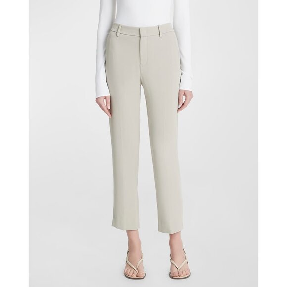 Vince Tailored Crepe Straight Leg Pants Sepia Beige Crop Dress Pant 16 - Picture 2 of 5